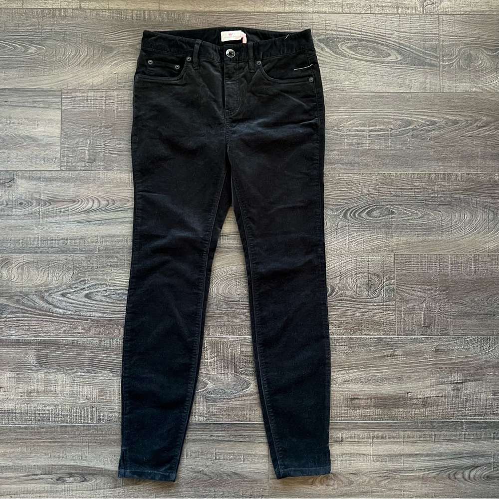 Vineyard Vines High Rise 5 Pocket Corduroy Pant In Jet Black